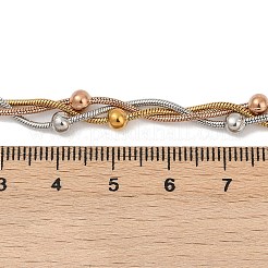 3 цвет 304 нержавеющая сталь круглая змейка плетеная цепь 3 starnd ожерелья для женщин NJEW-Z071-01M