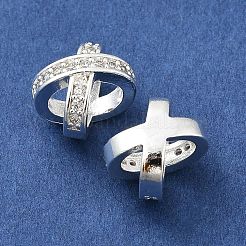 Латунные микро проложить кубического циркония бусы KK-P297-06S