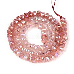 Colliers de perles en verre électroplaqué anti-ternissement imitation jade&nbsp;EGLA-T029-6mm-13G