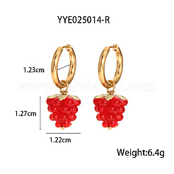 Pendientes de aro de uva de acero inoxidable 304&nbsp;ZJ1069-2