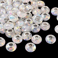 Прозрачные европейские бусины-рондель из смолы&nbsp;RESI-S023-01