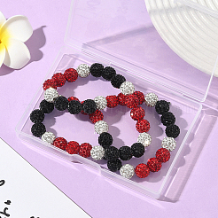 1 шт. ожерелье из круглых бусин из полимерной глины со стразами&nbsp;NJEW-SP0001-14B