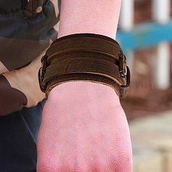 1шт. широкий шнур из воловьей кожи браслеты BJEW-CL0001-07B