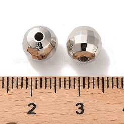CCBプラスチックビーズ  ラウンド  多面カット  プラチナ  7.5x7.4mm  穴：1.8mm&nbsp;CCB-U001-03P