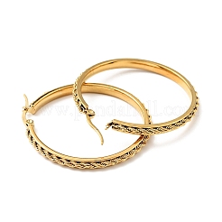 Серьги-кольца из нержавеющей стали 201 с вакуумным покрытием PVD и штифтами из нержавеющей стали 304 для женщин EJEW-D279-06G