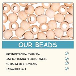 Незаконченные деревянные бусы WOOD-PH0008-30A