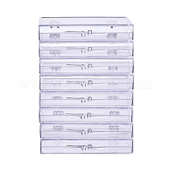 クリアプラスチックビーズ収納ケース  直方体の  透明  9.3x6.8x1.6cm&nbsp;CON-WH0019-04