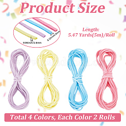 8 paquet de cordons plats en faux suède de 4 couleurs&nbsp;LW-CL0001-03B