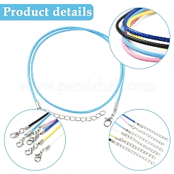 Изготовление ожерелий из вощеного хлопкового шнура 10 цвета&nbsp;MAK-YW0001-17A