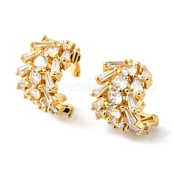 Латунные серьги-манжеты из прозрачного кубического циркония EJEW-K309-05G