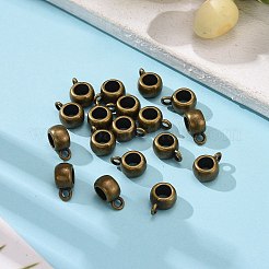 チベットスタイル合金ハンガーリンクをドラム  チューブベイル  ループベイル  カドミウムフリー＆ニッケルフリー＆鉛フリー  アンティークブロンズ  11.5x8x5.5mm  穴：2mm  内径：6mm&nbsp;TIBEP-D108-AB-NR