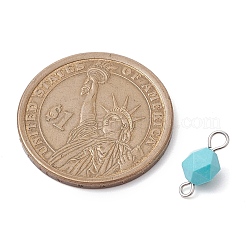 Facettierte natürliche gemischte Edelstein Sternschliff runde Verbinder Charms&nbsp;PALLOY-JF02722-02