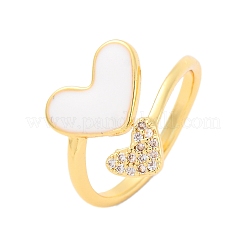 Mikropavé-Manschettenringe aus klarem Zirkonia aus Messing für Damen&nbsp;RJEW-U047-24G-01