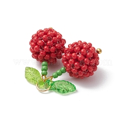 Подвески из стеклянных бусин и акриловых листьев ручной работы&nbsp;PALLOY-MZ00421