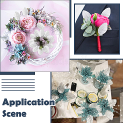 Искусственный лист из шелковой ткани ручной работы&nbsp;AJEW-WH20070-073D