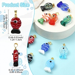 5 шт. подвески ручной работы из дихроичной фольги 5 цветов в стиле лэмпворк&nbsp;DICH-YW0001-01