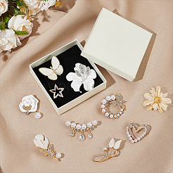 9 шт. 9 стиля броши из сплава со стразами для одежды рюкзака JEWB-AR0001-19