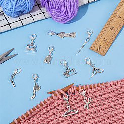10 Stück 10 Stile tibetischer Stil-Stichmarkierer aus Legierung mit Anhänger&nbsp;HJEW-PH01905