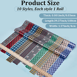 ペットステッカーテープ 10巻  ネイルアートデコレーション  混合図形  4x0.01cm  1 m /ロール&nbsp;AJEW-SP0006-21