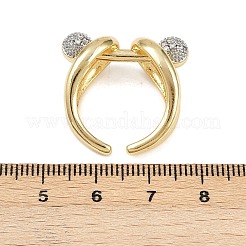 Регулируемые манжетные кольца с микропаве из кубического циркония из латуни RJEW-C140-11G