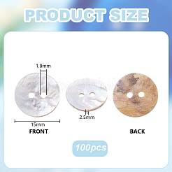100 Stück natürliche Akoya-Muschelknöpfe&nbsp;BUTT-PH0001-41A