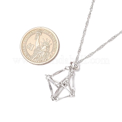 304 нержавеющая сталь пустой макраме мешочек кулон сингапурская цепочка ожерелья&nbsp;NJEW-JN05284-01