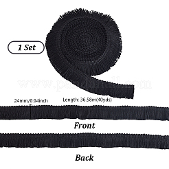 40 ярд хлопчатобумажной кружевной ленты с кисточками для одежды&nbsp;DIY-PH0031-34C