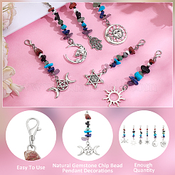 36 шт. 6 стиля подвеска из натурального драгоценного камня и сплава HJEW-ME00009