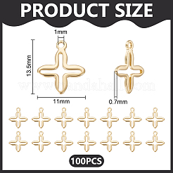 100 шт. 201 нержавеющая сталь миниатюрные крестики-подвески FIND-UN0003-99