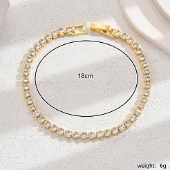 Minimalistische Tennisarmbänder aus Messing mit Pavé-Zirkonia für Damen&nbsp;YE4484-1