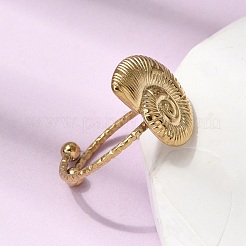 Кольца для пальцев в форме раковины из нержавеющей стали 304 для женщин.&nbsp;RJEW-A091-16G