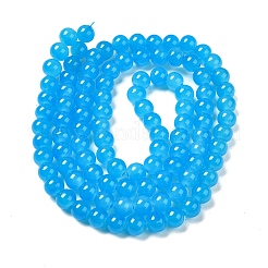 Выпечки окрашены имитация нефрита стекловолокна круглый шарик DGLA-Q021-8mm-13