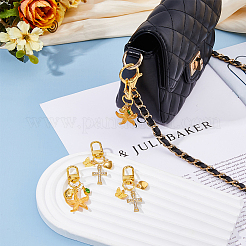 4 шт. 2 стиля подвеска из сплава в виде морской звезды и креста&nbsp;HJEW-HS00001