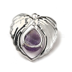 Подвески из натурального аметиста в форме капли&nbsp;KK-K331-02P-08