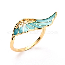 Кольца из латуни с микропаве RJEW-O046-03G