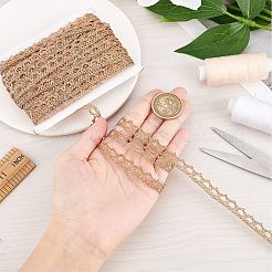 メタリックレーストリム  ブライダル衣装の工芸品や裁縫用のクラフトリボン  シャンパンゴールド  3/8インチ（9~10mm）  約20ヤード/カード&nbsp;MCOR-WH0003-03B