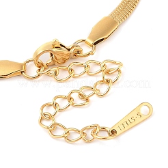Braccialetti a catena piatta con ciondolo a forma di fiocco in strass di cristallo in acciaio inossidabile 304 per donna&nbsp;BJEW-Z070-04G