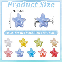 36 pièces de perles en porcelaine faites à la main de 9 couleurs&nbsp;PORC-HY0001-12