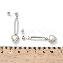 Серьги-гвоздики в форме сердца из нержавеющей стали 304&nbsp;EJEW-V004-01P