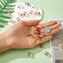 20 шт. 10 прозрачных стеклянных эмалевых бусины GLAA-KS0001-08