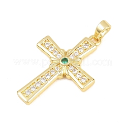 Pendentifs en laiton zircon cubique transparent&nbsp;KK-D258-11G-04