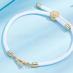 1шт регулируемый нейлоновый шнурок-слайдер браслеты для женщин&nbsp;BJEW-LP0001-33A-G