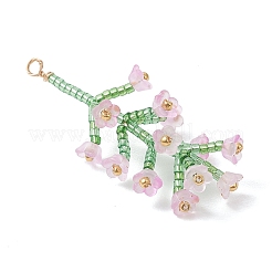 Большие подвески-цветы из стеклянных бисеров&nbsp;PALLOY-MZ01184-03