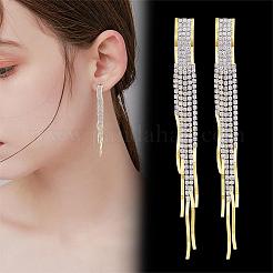 Boho nappa lampadario orecchini cubic zirconia orecchini lunghi orecchini pendenti in cristallo orecchini lunghi a catena lunga orecchini nappa con strass lunghi per le donne&nbsp;JE1070A