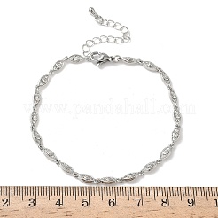 Браслеты-цепочки с микропаве из прозрачных кубических цирконий из латуни для женщин&nbsp;BJEW-G764-09P