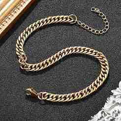 Браслеты из кубинской стали 304 для мужчин и женщин BJEW-Q038-05G