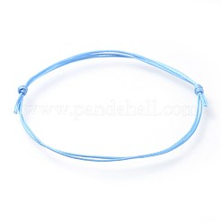 調節可能なフラットワックスポリエステルコードブレスレット作り  ミックスカラー  7-1/8インチ〜7-1/2インチ（18~19cm）&nbsp;AJEW-JB00507-M