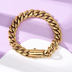 Браслеты из кубинских цепей из нержавеющей стали 304 для унисекс BJEW-K283-02C-G