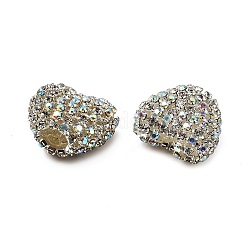 Сверкающие акриловые бусины в форме сердца с украшением из страз&nbsp;OACR-NH0001-02A-07