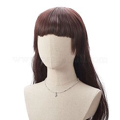 Ожерелье с кулоном в виде черепахи из прозрачного кубического циркония с цепочками из бисера из натурального аквамарина для женщин&nbsp;NJEW-JN04271-04